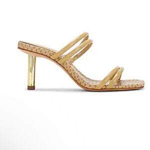Schutz Lover Mid Mule in Light Nude Size 6,5